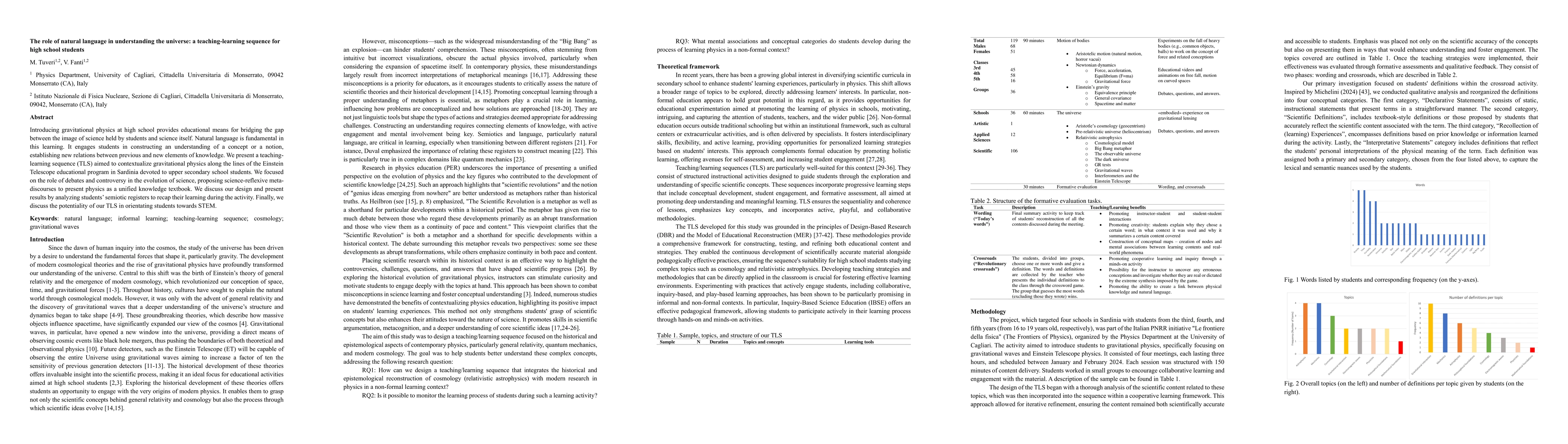 Thumbnail for The role of natural language in understanding the universe: a
  teaching-learning sequence for high school students