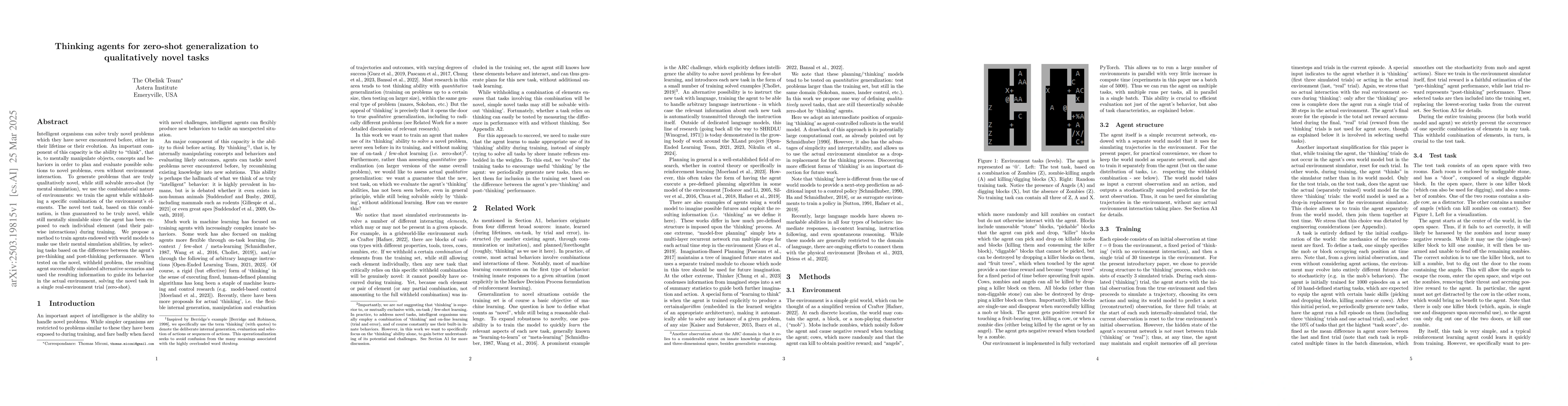 Thumbnail for Thinking agents for zero-shot generalization to qualitatively novel
  tasks