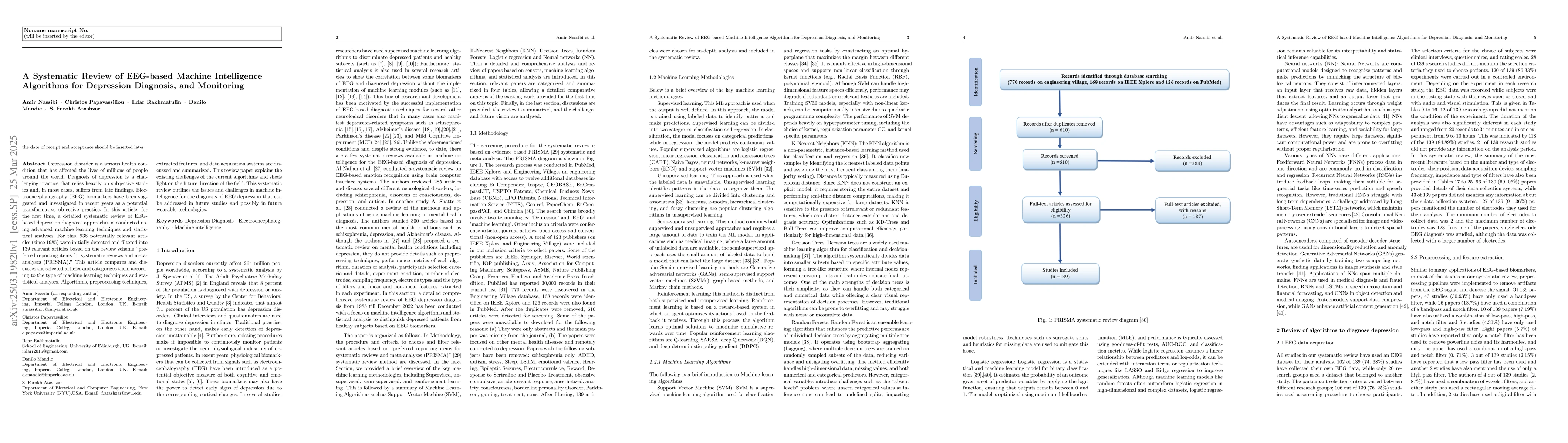 Thumbnail for A Systematic Review of EEG-based Machine Intelligence Algorithms for
  Depression Diagnosis, and Monitoring