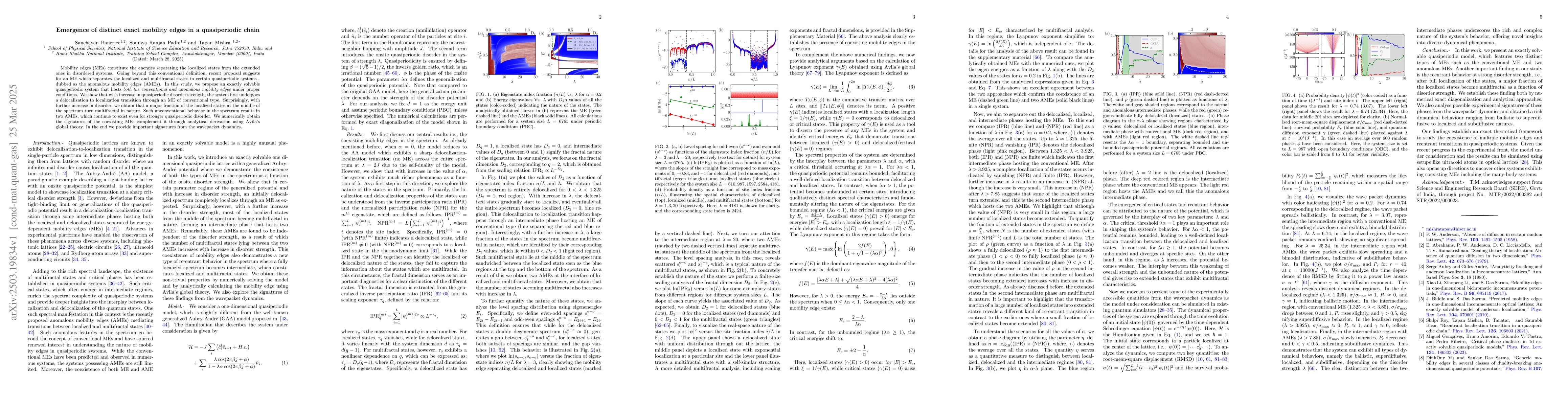 Thumbnail for Emergence of distinct exact mobility edges in a quasiperiodic chain