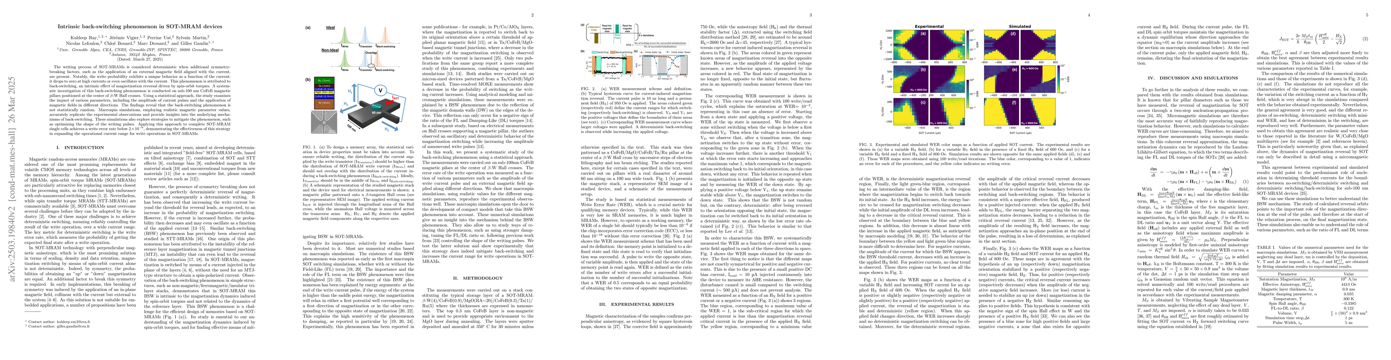 Thumbnail for Intrinsic back-switching phenomenon in SOT-MRAM devices