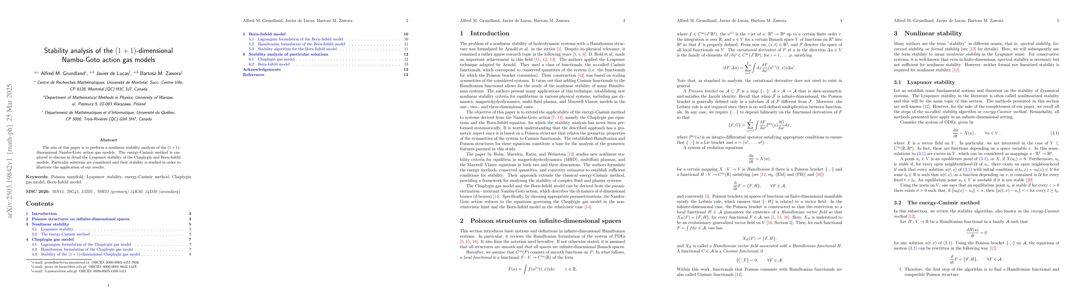 Thumbnail for Stability analysis of the $(1+1)$-dimensional Nambu-Goto action gas
  models