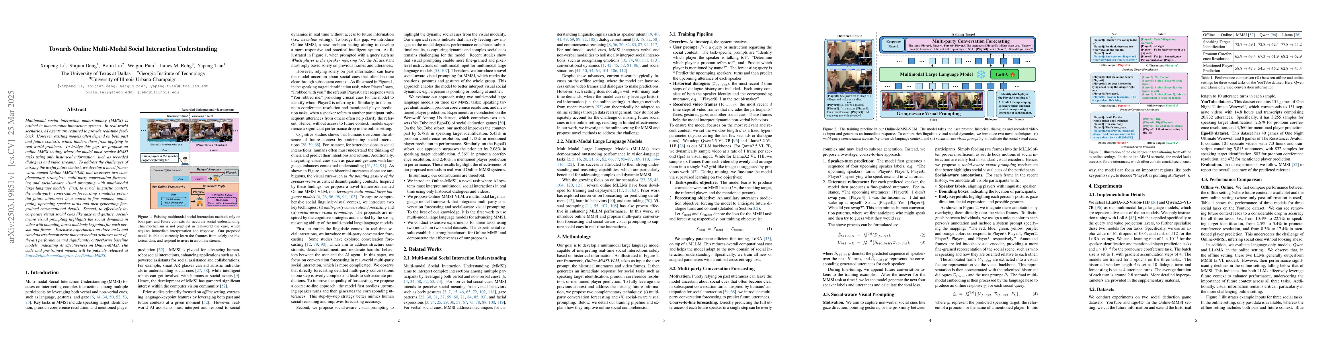 Thumbnail for Towards Online Multi-Modal Social Interaction Understanding