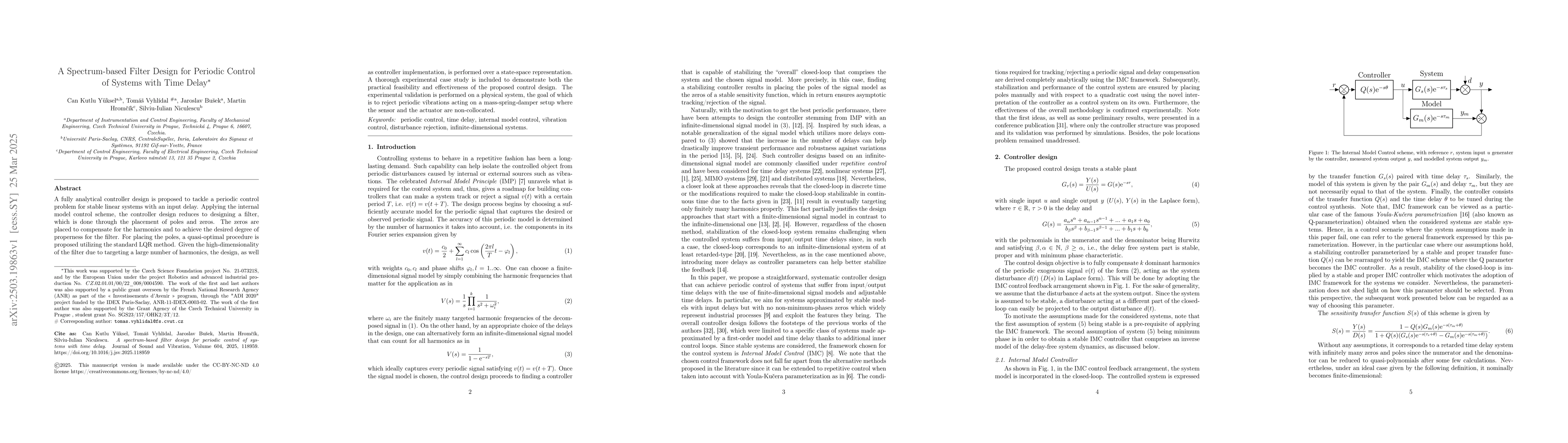 Thumbnail for A Spectrum-based Filter Design for Periodic Control of Systems with Time
  Delay