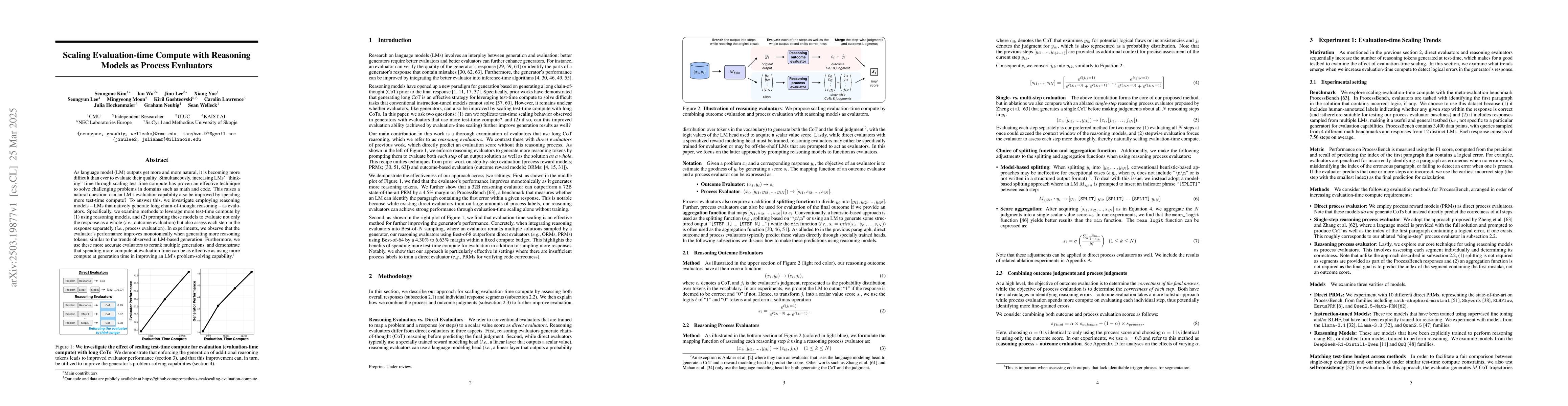 Thumbnail for Scaling Evaluation-time Compute with Reasoning Models as Process
  Evaluators
