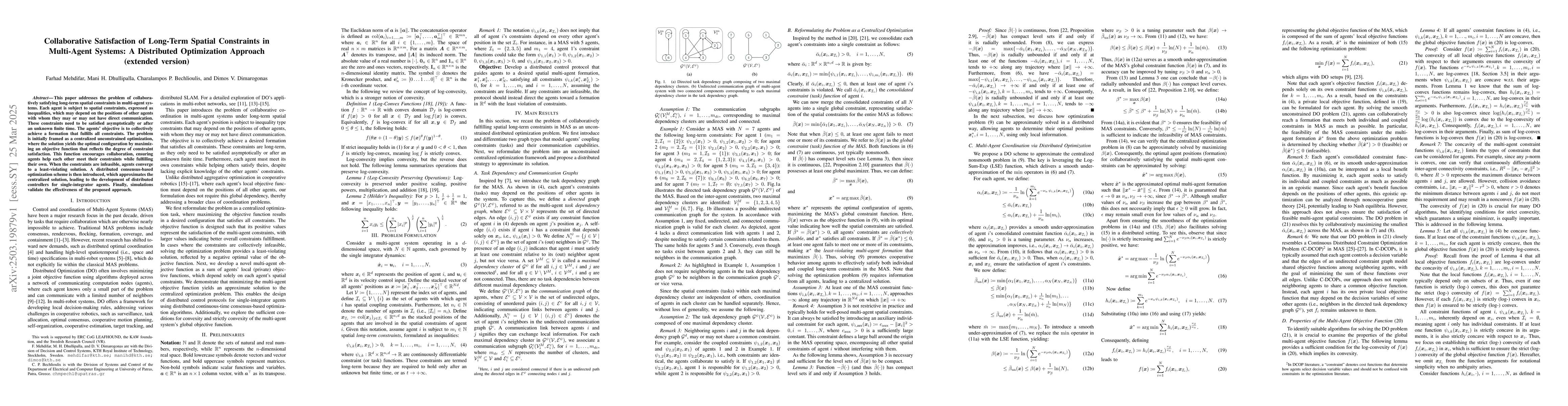 Thumbnail for Collaborative Satisfaction of Long-Term Spatial Constraints in
  Multi-Agent Systems: A Distributed Optimization Approach (extended version)