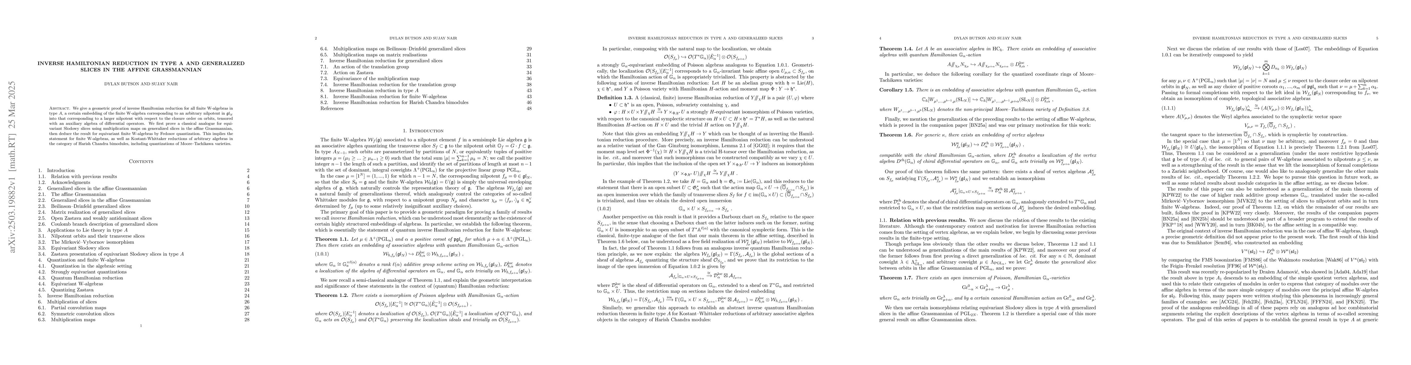 Thumbnail for Inverse Hamiltonian reduction in type A and generalized slices in the
  affine Grassmannian