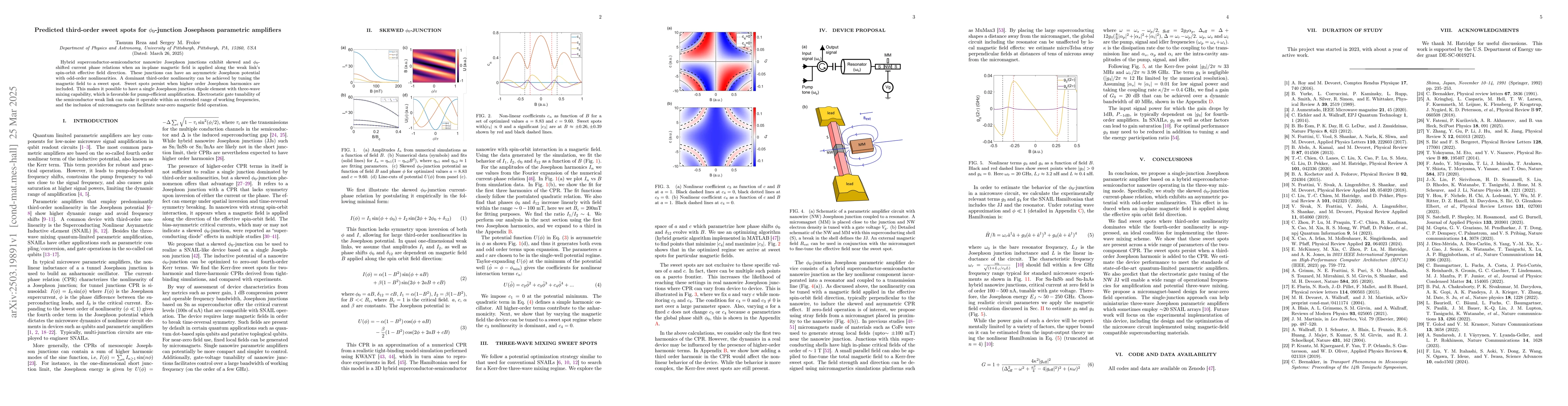 Thumbnail for Predicted third-order sweet spots for phi-junction Josephson parametric
  amplifiers