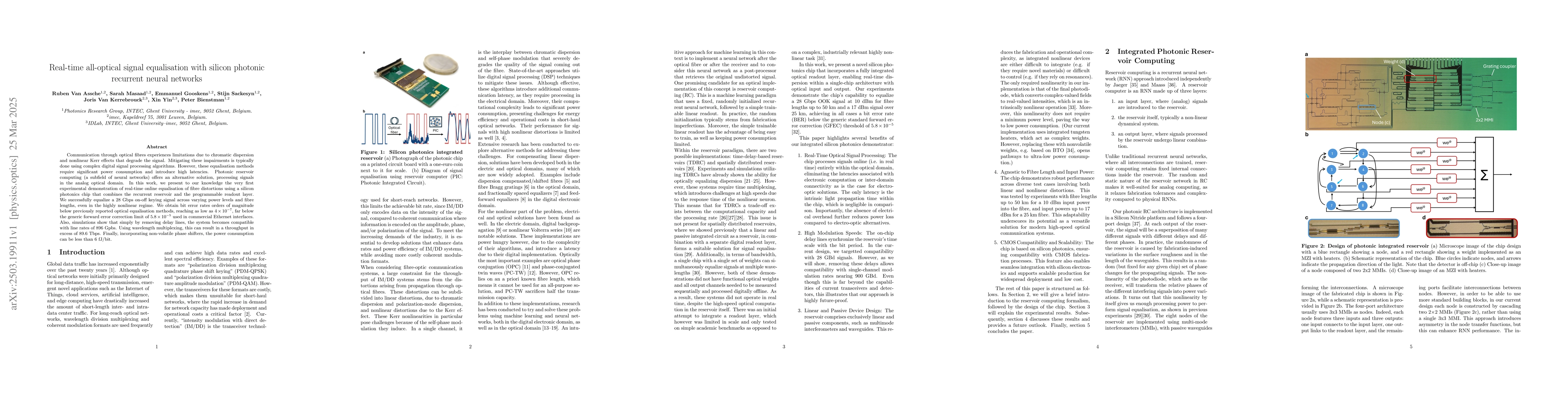 Thumbnail for Real-time all-optical signal equalisation with silicon photonic
  recurrent neural networks