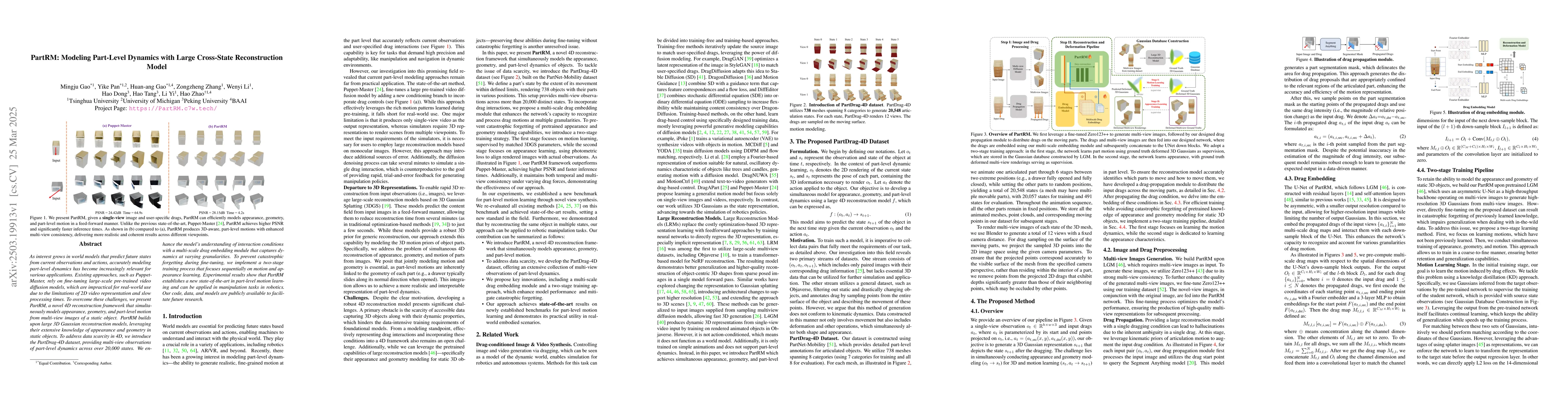 Thumbnail for PartRM: Modeling Part-Level Dynamics with Large Cross-State
  Reconstruction Model