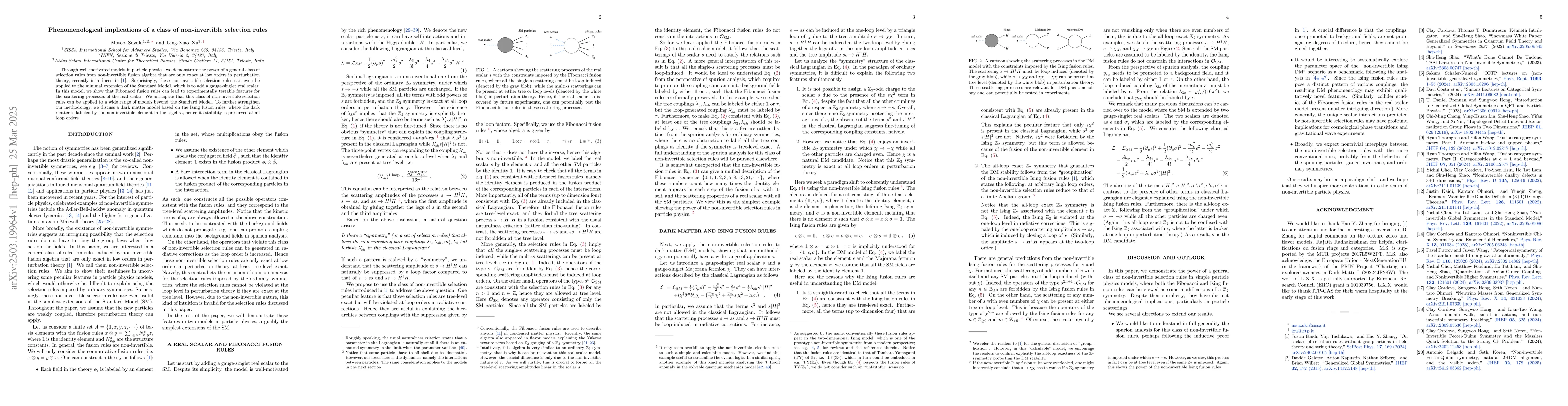 Thumbnail for Phenomenological implications of a class of non-invertible selection
  rules