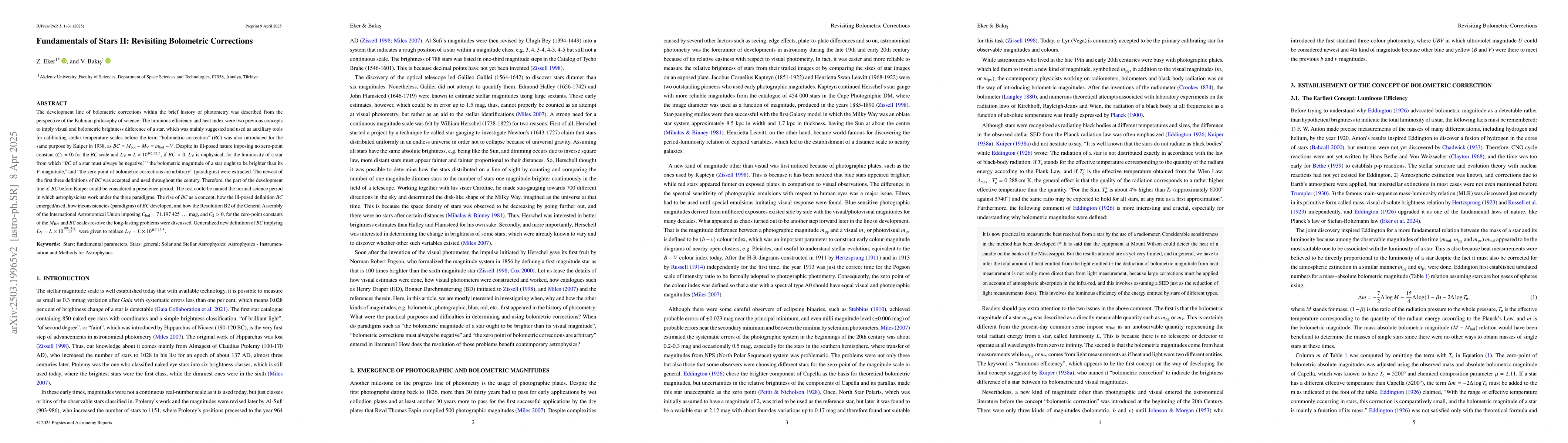 Thumbnail for Fundamentals of Stars II: Revisiting Bolometric Corrections