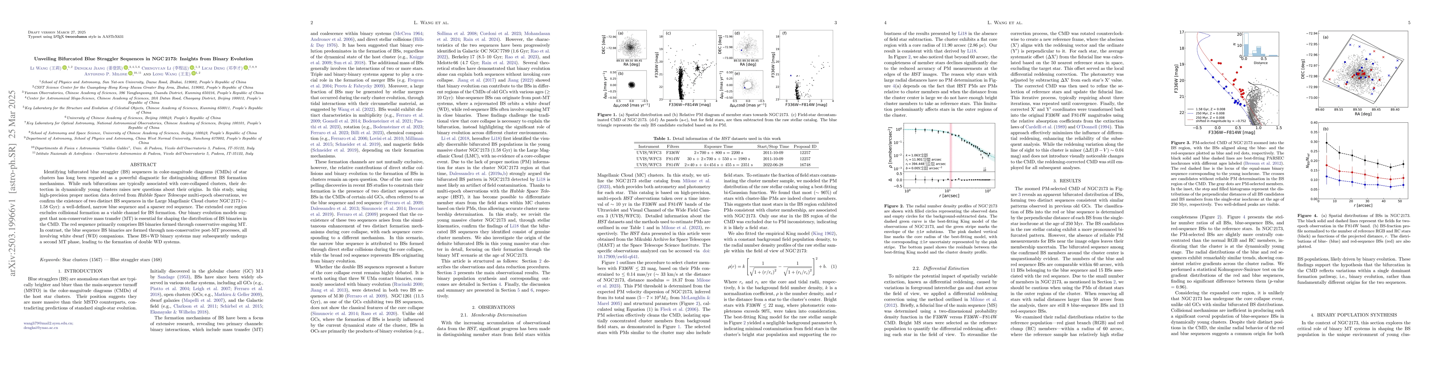 Thumbnail for Unveiling Bifurcated Blue Straggler Sequences in NGC 2173: Insights from
  Binary Evolution