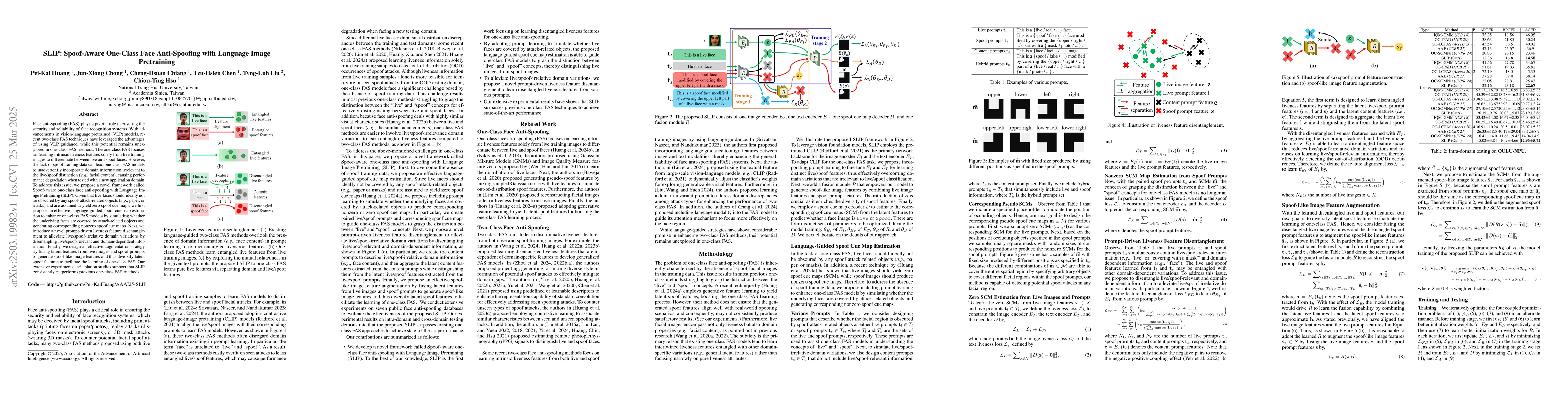 Thumbnail for SLIP: Spoof-Aware One-Class Face Anti-Spoofing with Language Image
  Pretraining