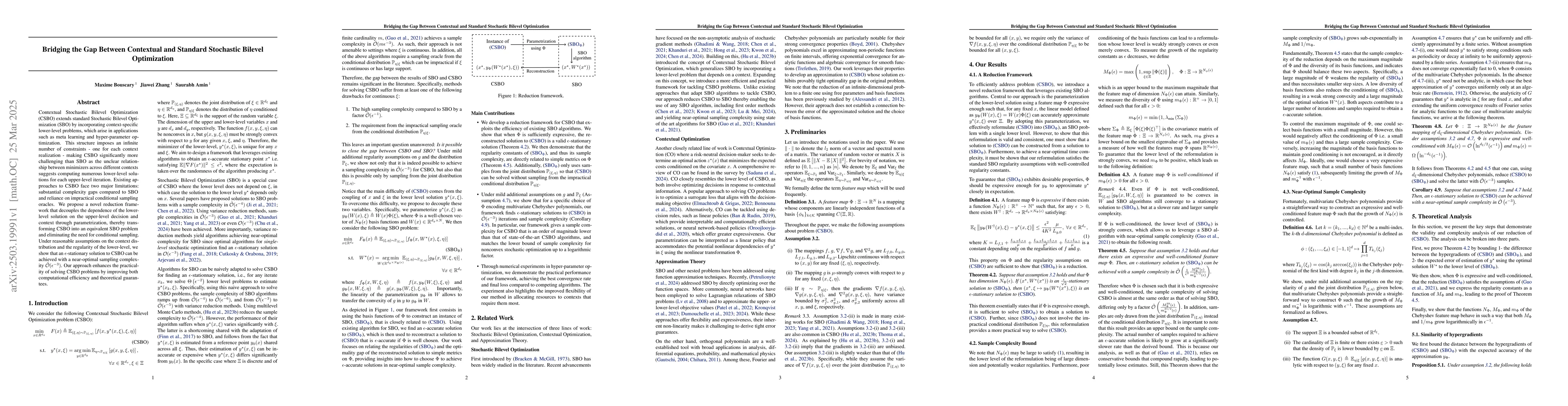 Thumbnail for Bridging the Gap Between Contextual and Standard Stochastic Bilevel
  Optimization