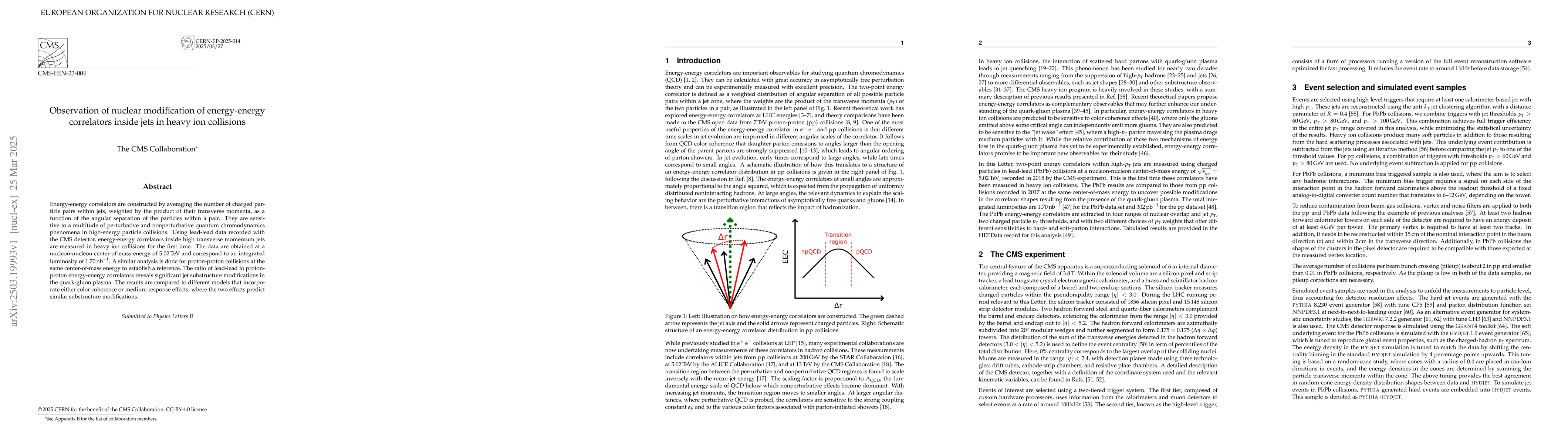 Thumbnail for Observation of nuclear modification of energy-energy correlators inside
  jets in heavy ion collisions