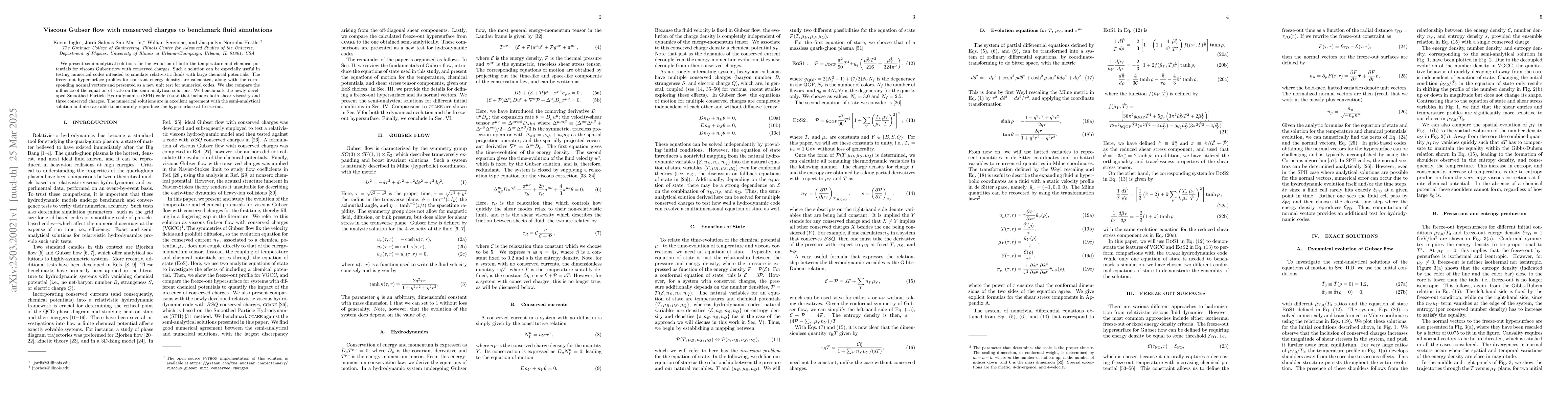 Thumbnail for Viscous Gubser flow with conserved charges to benchmark fluid
  simulations