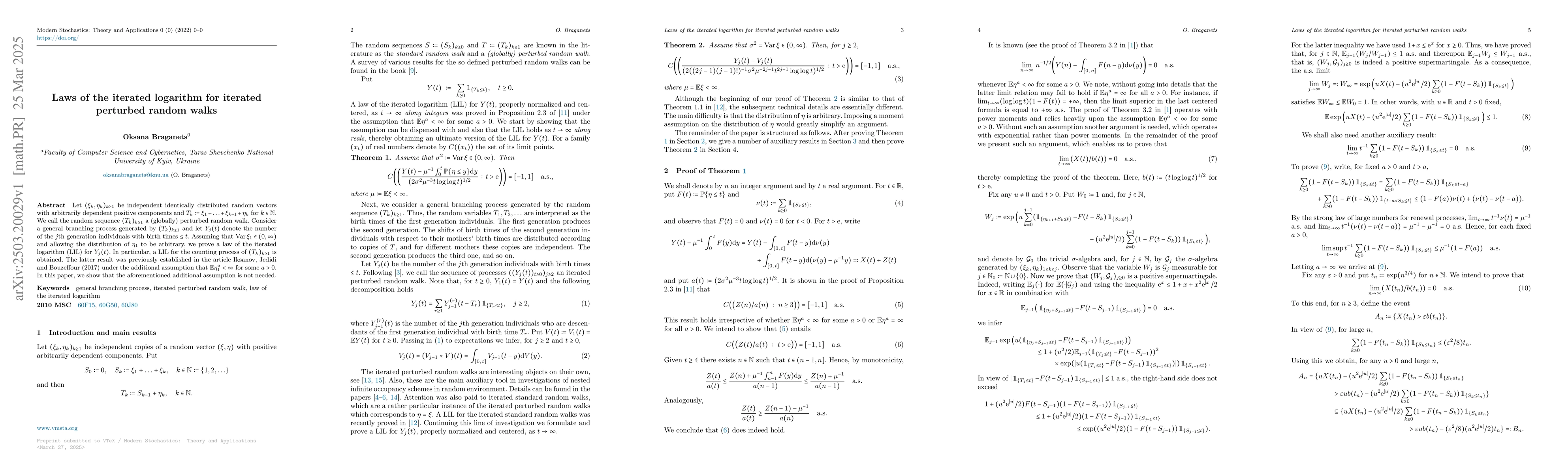Thumbnail for Laws of the iterated logarithm for iterated perturbed random walks