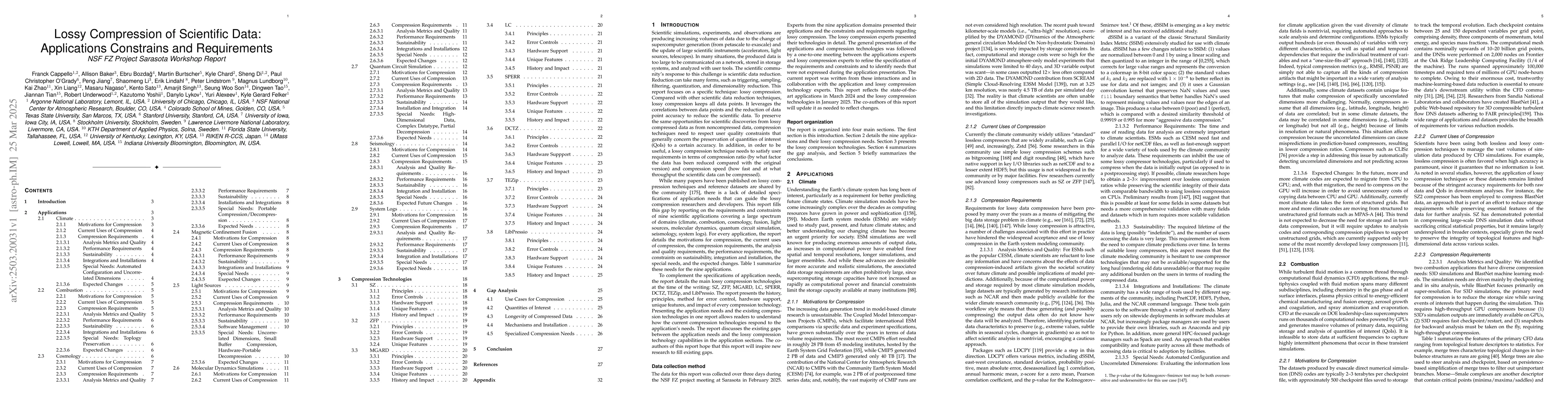 Thumbnail for Lossy Compression of Scientific Data: Applications Constrains and
  Requirements