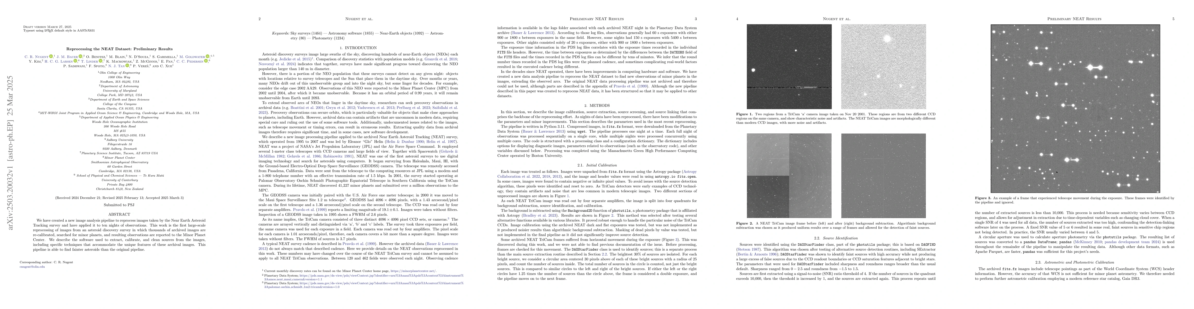 Thumbnail for Reprocessing the NEAT Dataset: Preliminary Results