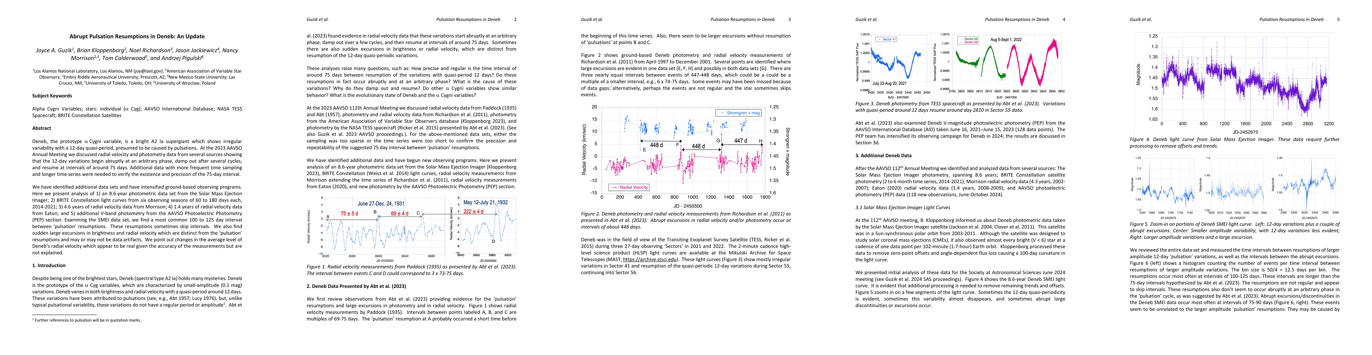Thumbnail for Abrupt Pulsation Resumptions in Deneb: An Update