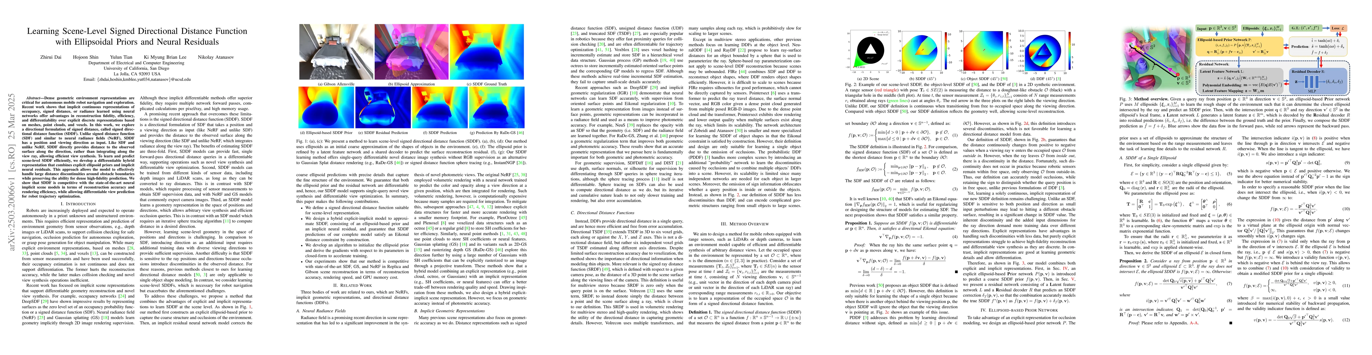 Thumbnail for Learning Scene-Level Signed Directional Distance Function with
  Ellipsoidal Priors and Neural Residuals
