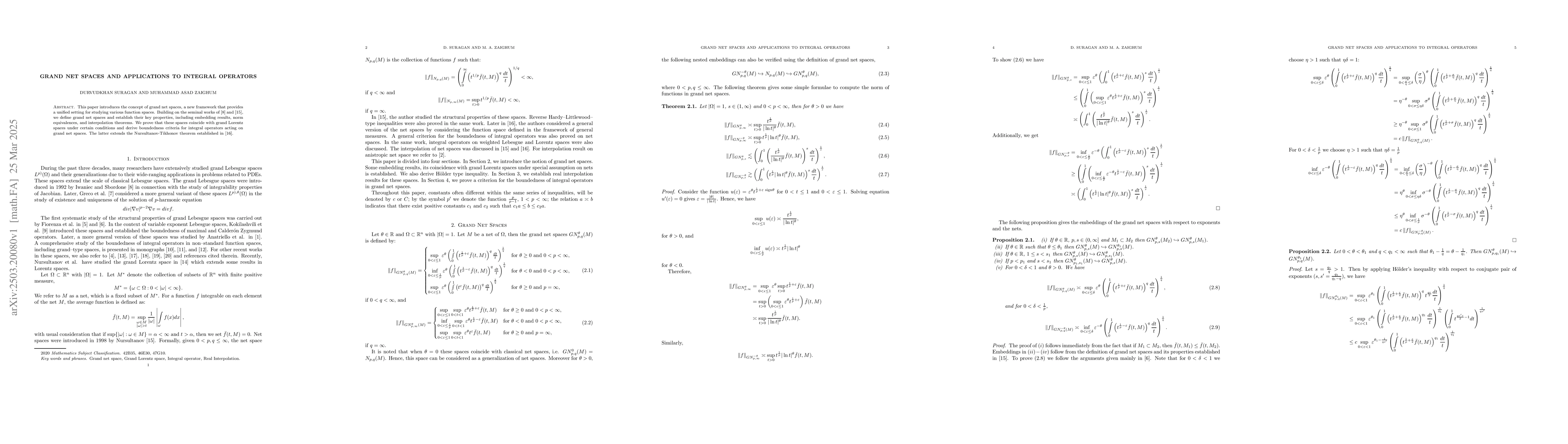 Thumbnail for Grand Net Spaces and Applications to Integral Operators