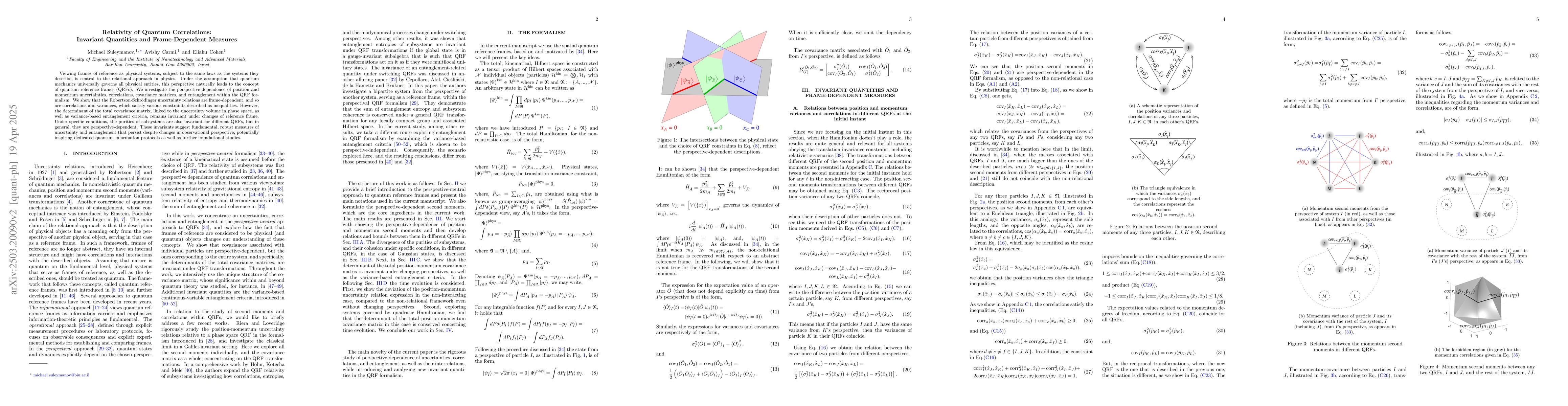 Thumbnail for Relativity of Quantum Correlations: Invariant Quantities and
  Frame-Dependent Measures