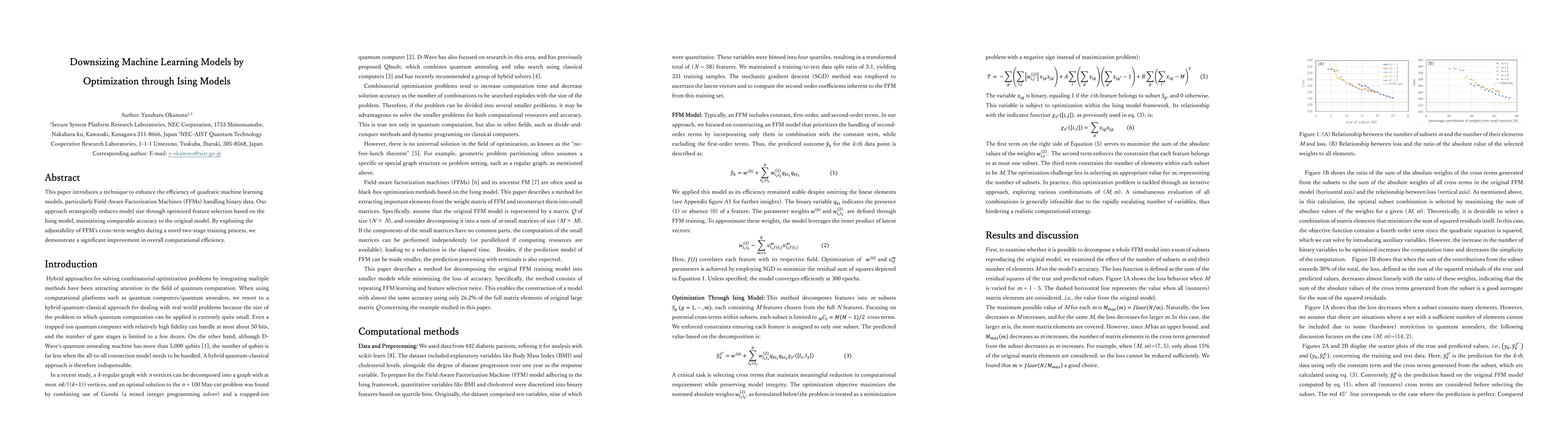 Thumbnail for Downsizing Machine Learning Models by Optimization through Ising Models