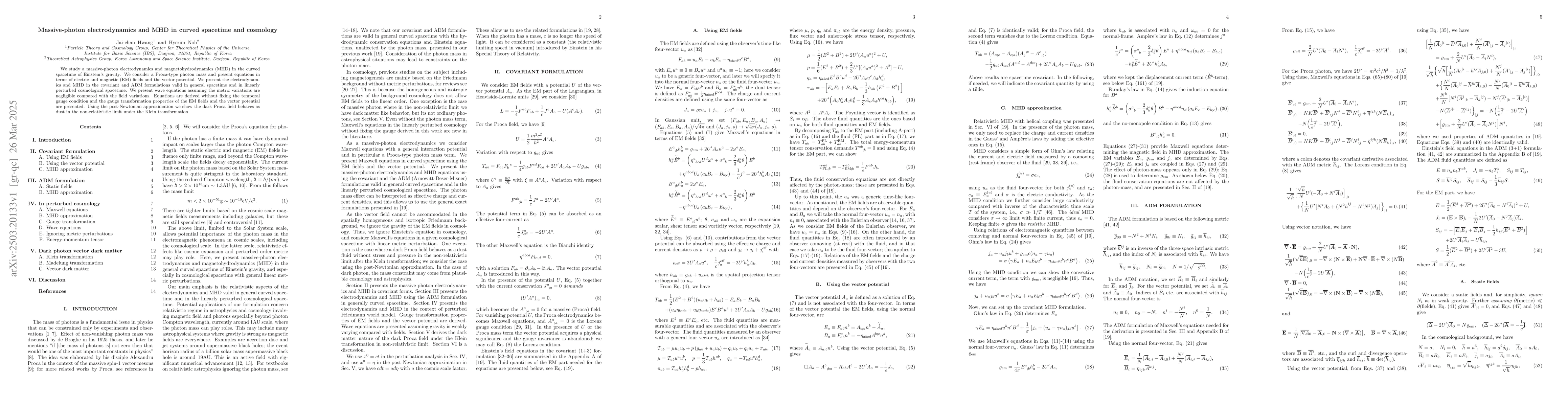 Thumbnail for Massive-photon electrodynamics and MHD in curved spacetime and cosmology