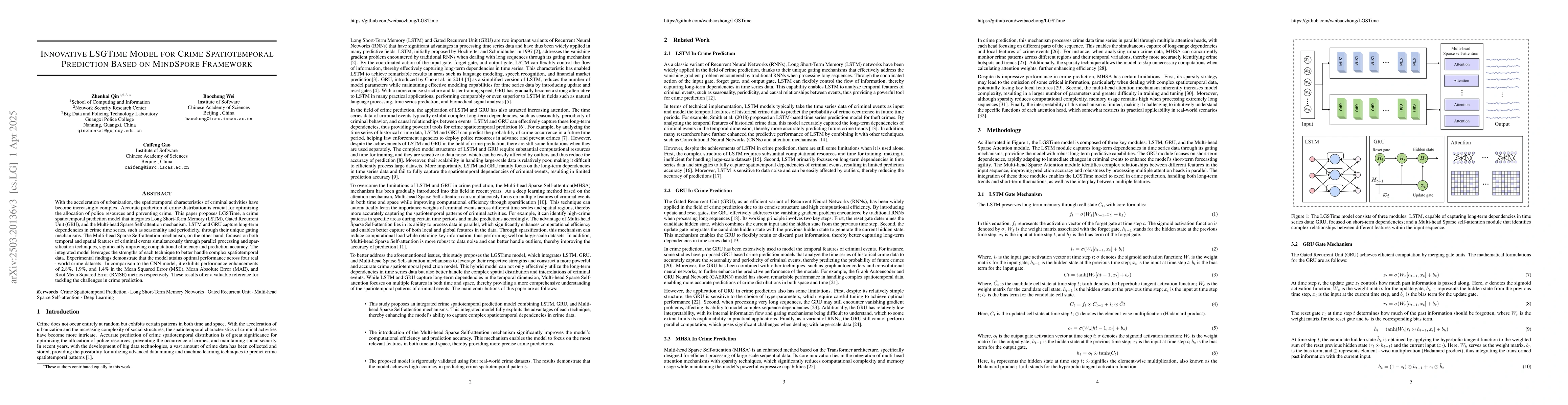 Thumbnail for Innovative LSGTime Model for Crime Spatiotemporal Prediction Based on
  MindSpore Framework