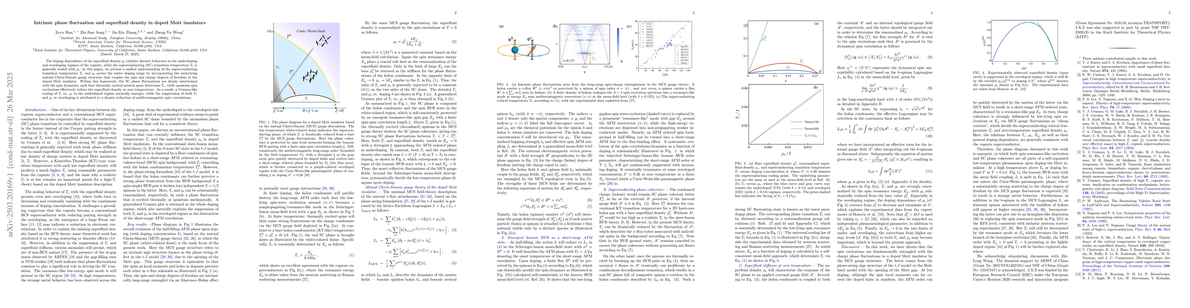 Thumbnail for Intrinsic phase fluctuation and superfluid density in doped Mott
  insulators