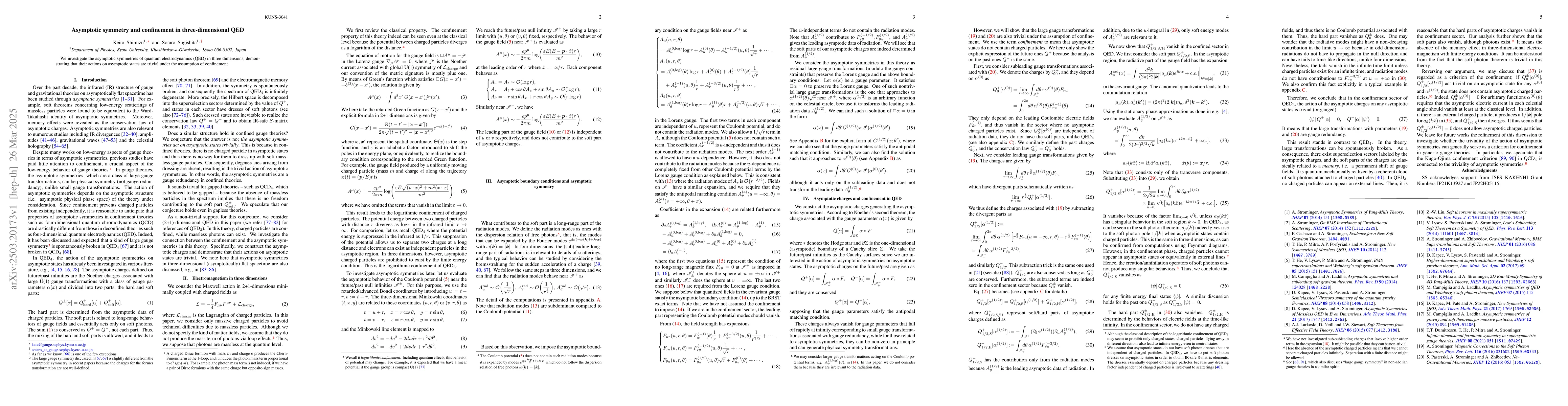 Thumbnail for Asymptotic symmetry and confinement in three-dimensional QED