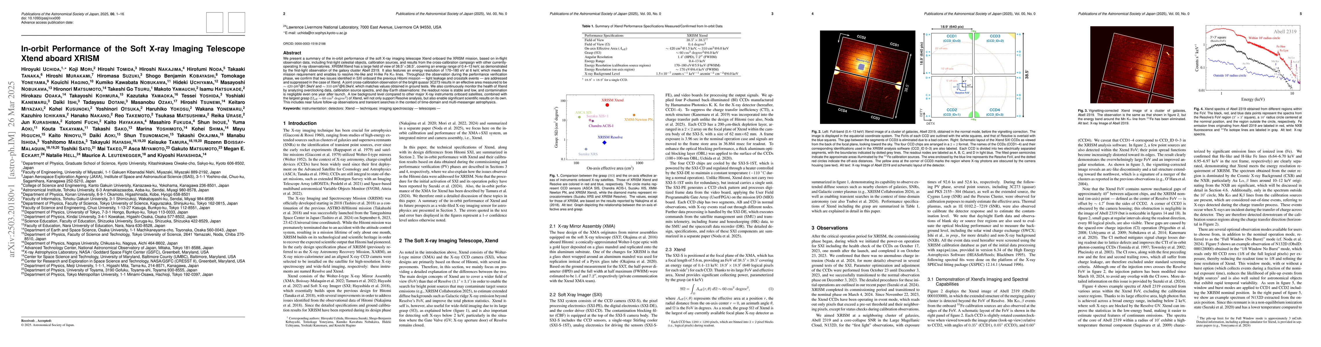 Thumbnail for In-orbit Performance of the Soft X-ray Imaging Telescope Xtend aboard
  XRISM