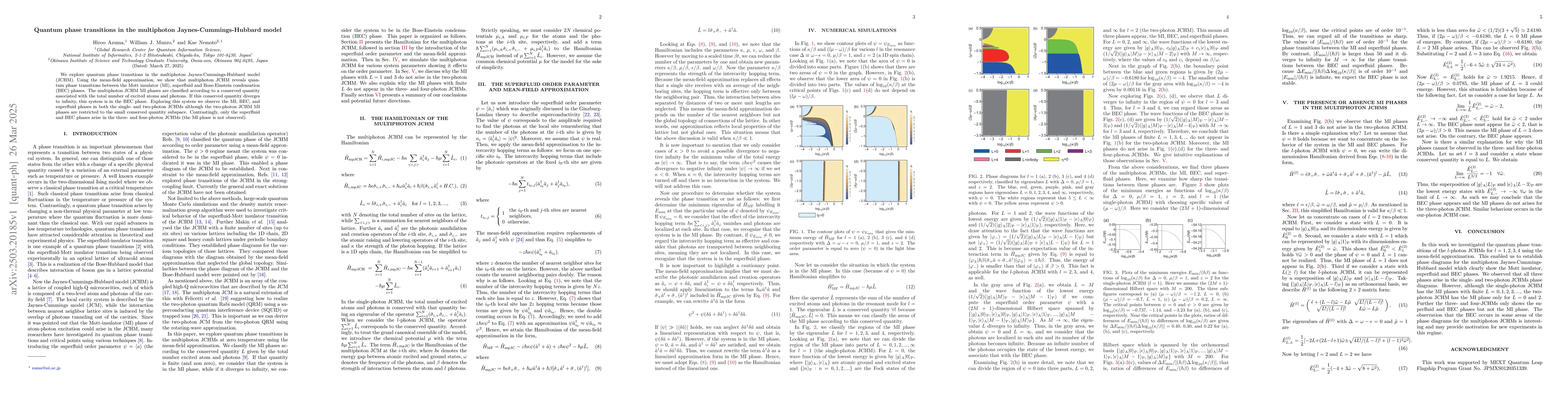 Thumbnail for Quantum phase transitions in the multiphoton Jaynes-Cummings-Hubbard
  model