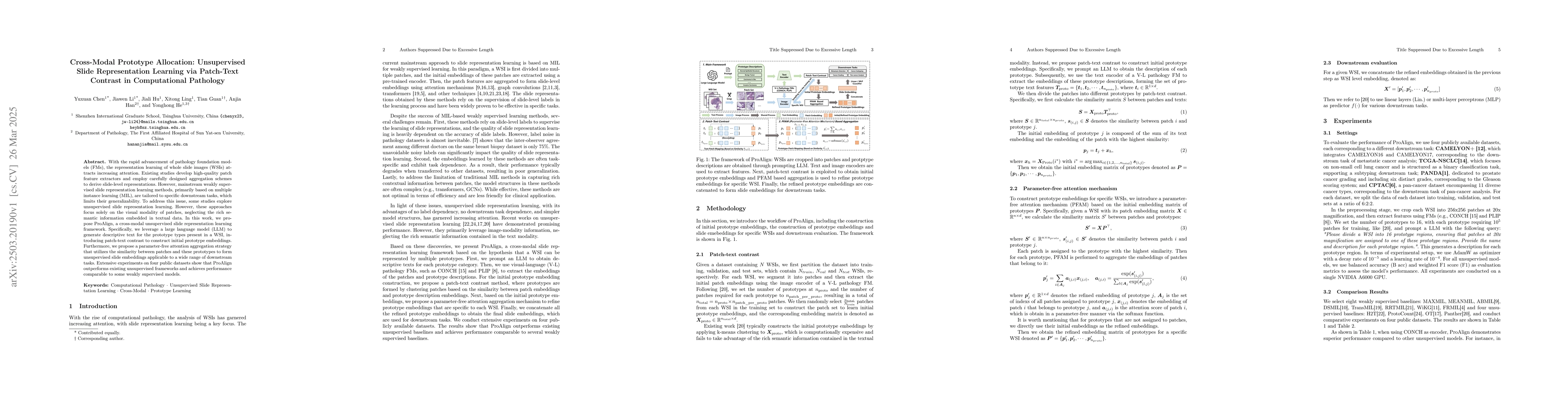 Thumbnail for Cross-Modal Prototype Allocation: Unsupervised Slide Representation
  Learning via Patch-Text Contrast in Computational Pathology