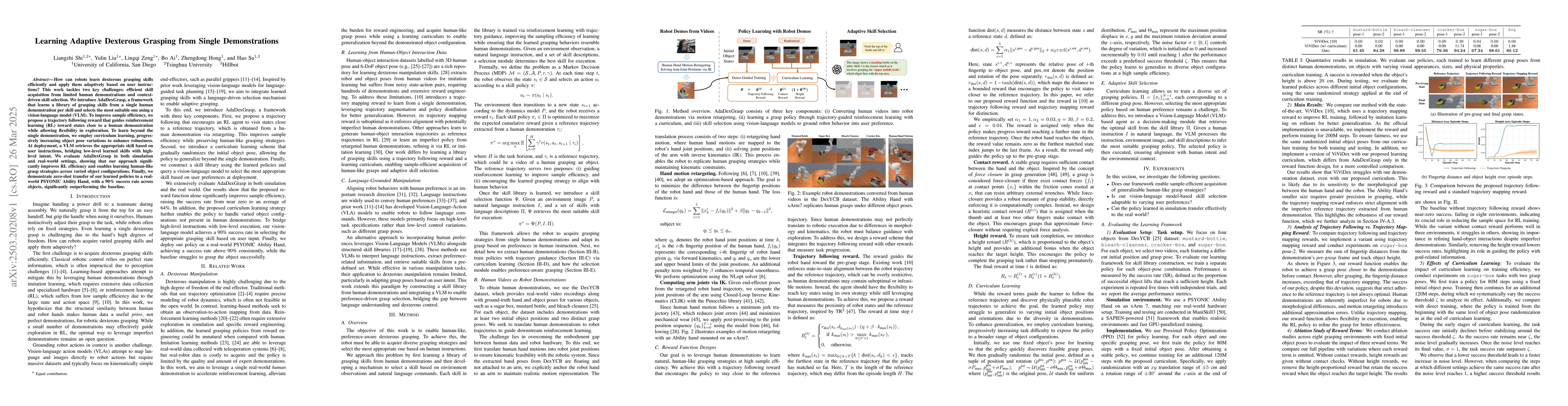 Thumbnail for Learning Adaptive Dexterous Grasping from Single Demonstrations