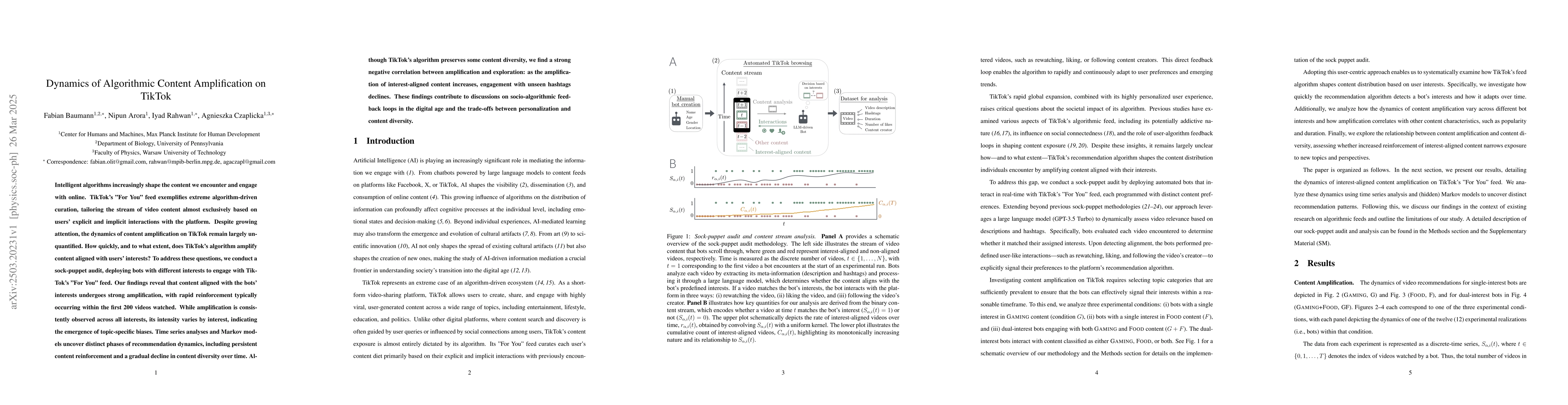 Thumbnail for Dynamics of Algorithmic Content Amplification on TikTok