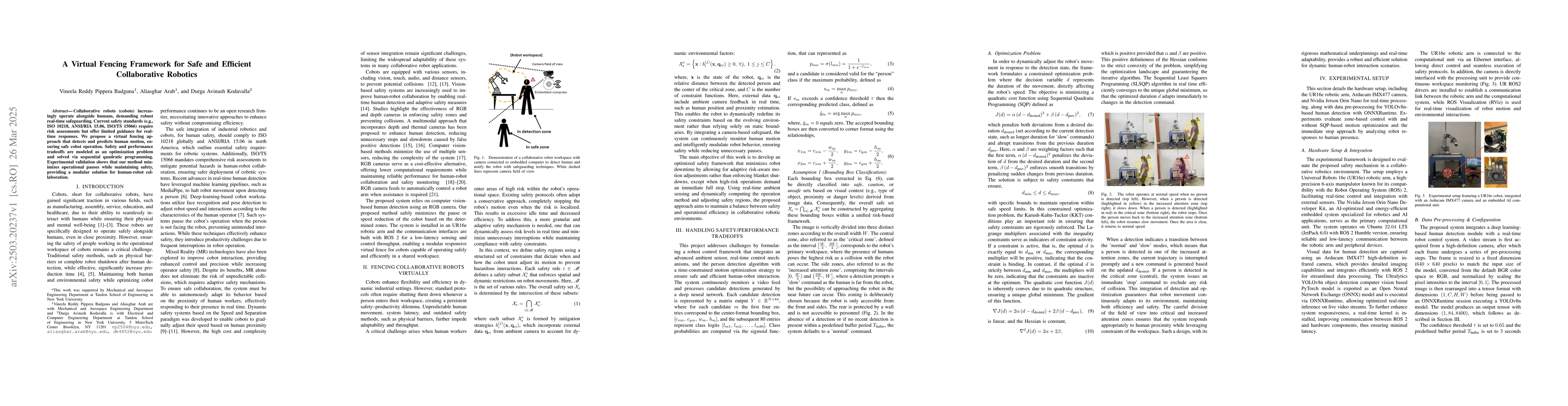 Thumbnail for A Virtual Fencing Framework for Safe and Efficient Collaborative
  Robotics
