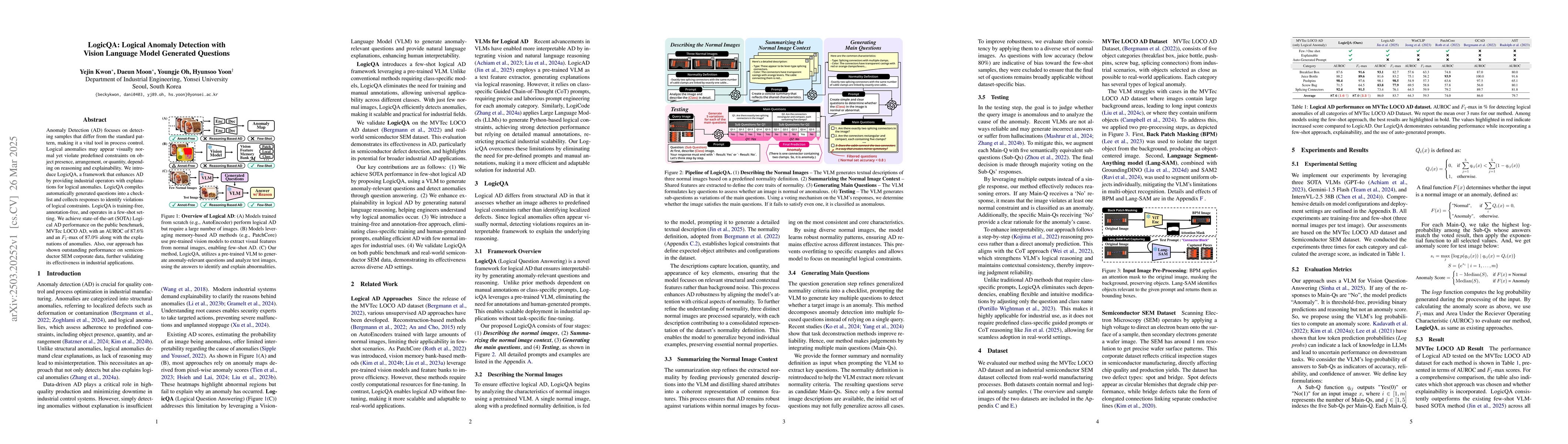 Thumbnail for LogicQA: Logical Anomaly Detection with Vision Language Model Generated
  Questions