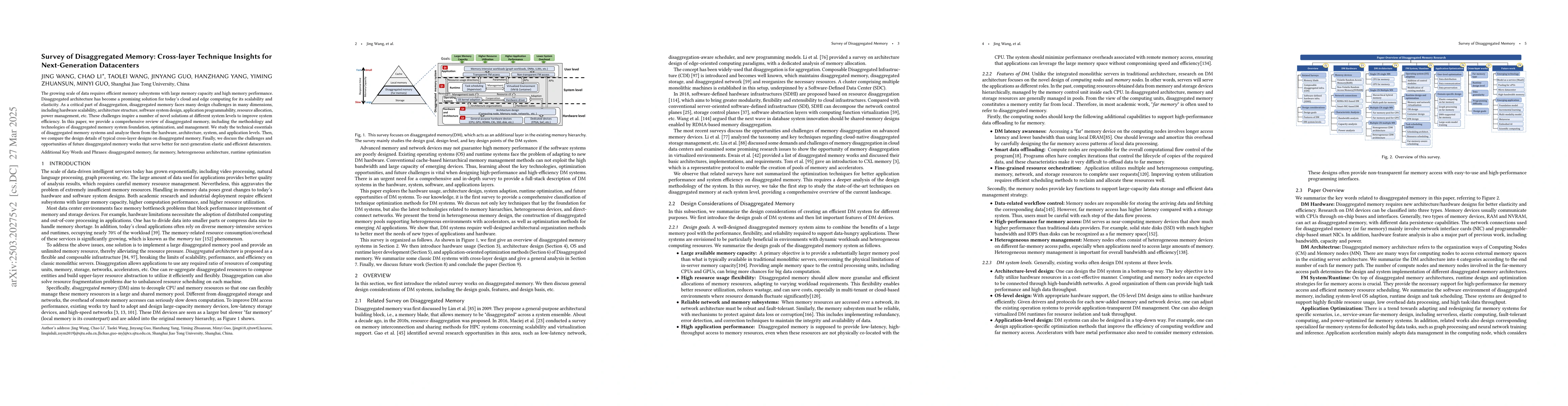 Thumbnail for Survey of Disaggregated Memory: Cross-layer Technique Insights for
  Next-Generation Datacenters