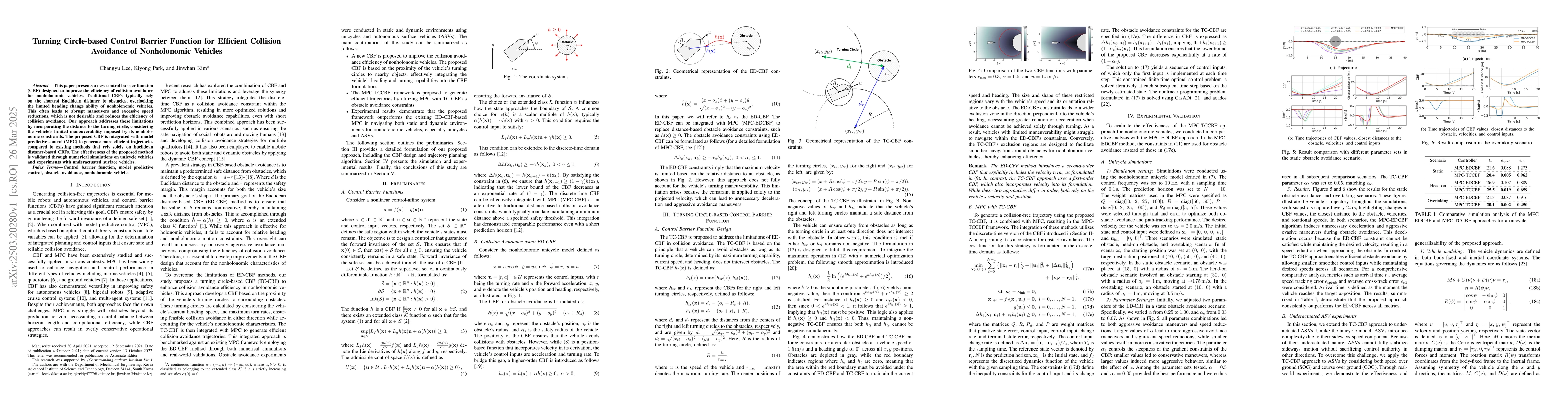 Thumbnail for Turning Circle-based Control Barrier Function for Efficient Collision
  Avoidance of Nonholonomic Vehicles