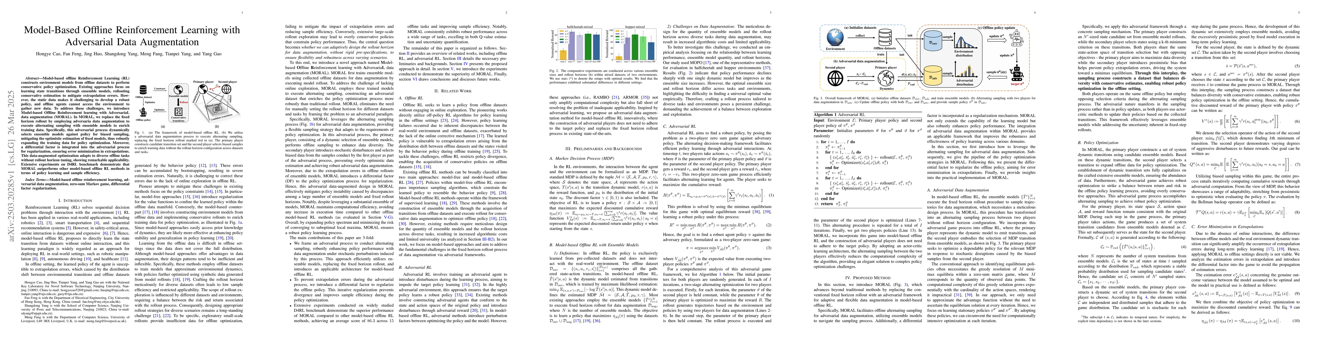 Thumbnail for Model-Based Offline Reinforcement Learning with Adversarial Data
  Augmentation