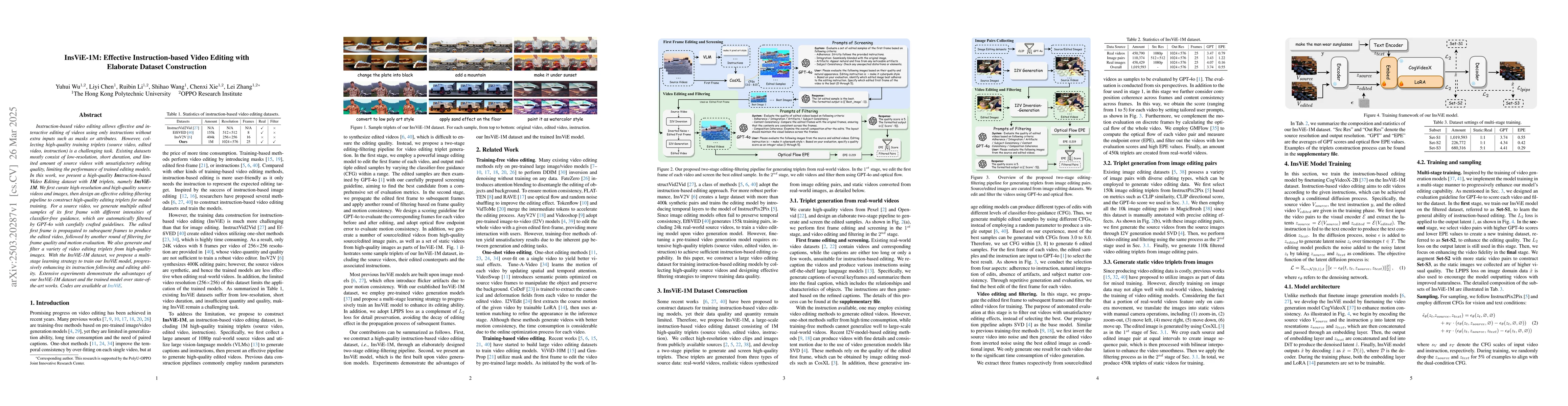Thumbnail for InsViE-1M: Effective Instruction-based Video Editing with Elaborate
  Dataset Construction