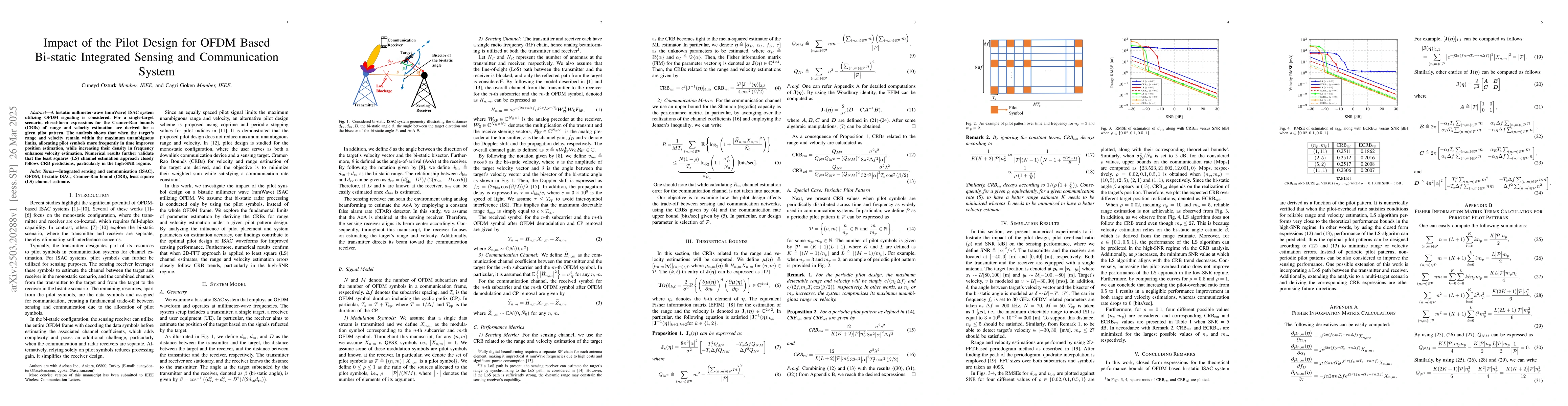 Thumbnail for Impact of the Pilot Design for OFDM Based Bi-static Integrated Sensing
  and Communication System