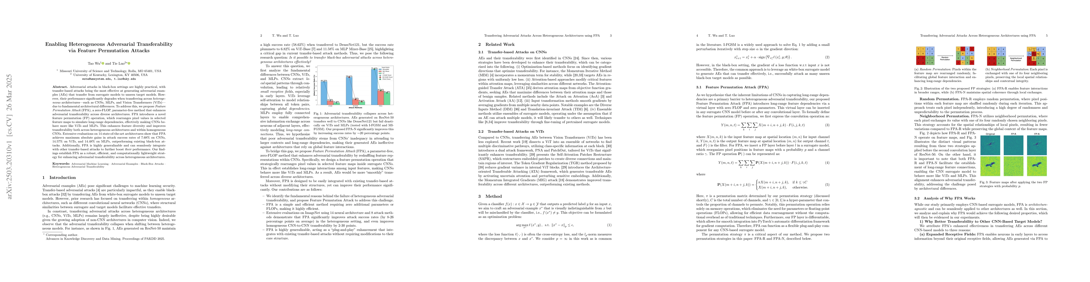 Thumbnail for Enabling Heterogeneous Adversarial Transferability via Feature
  Permutation Attacks