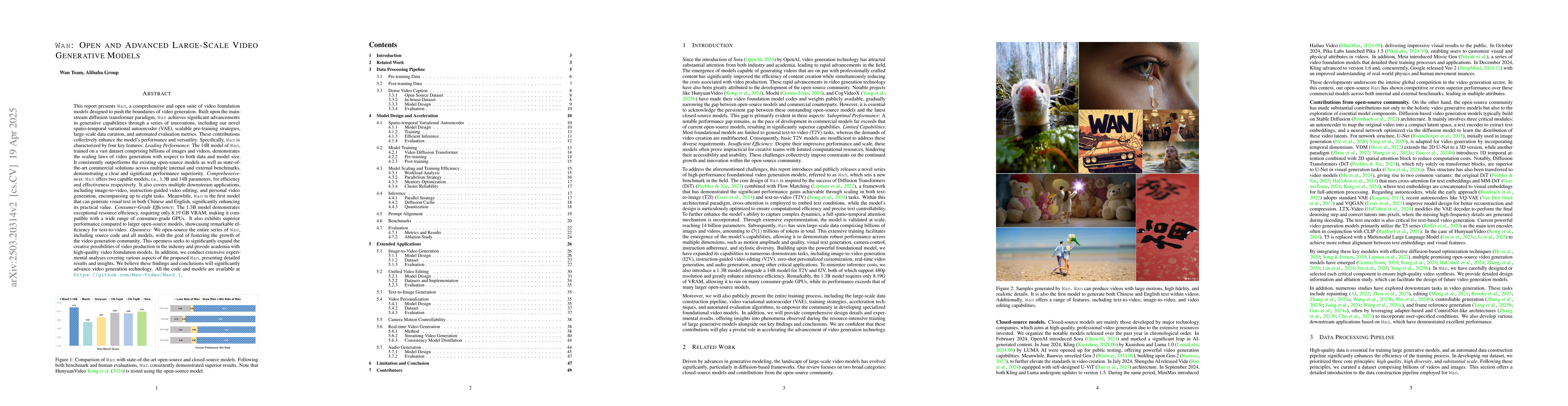 Thumbnail for Wan: Open and Advanced Large-Scale Video Generative Models