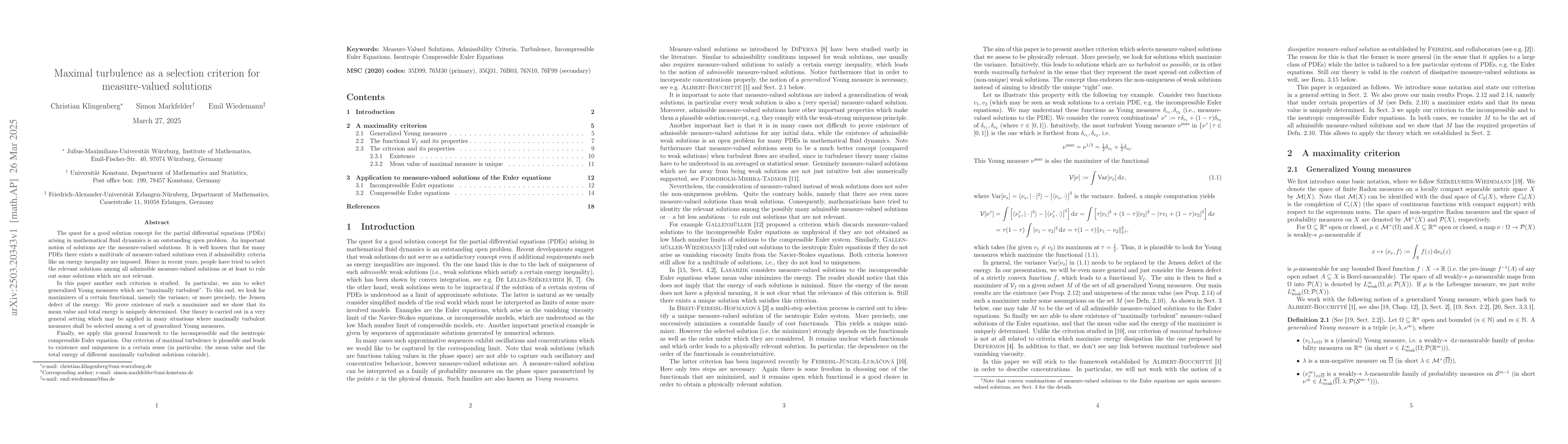 Thumbnail for Maximal turbulence as a selection criterion for measure-valued solutions