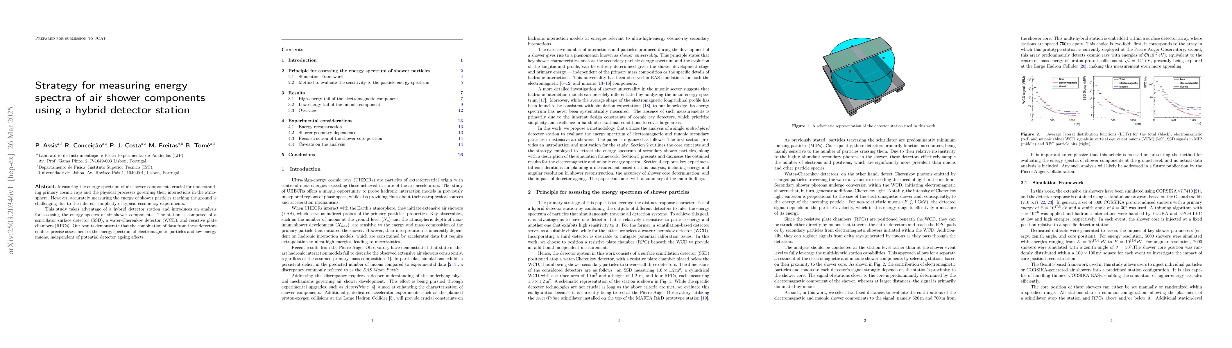 Thumbnail for Strategy for measuring energy spectra of air shower components using a
  hybrid detector station