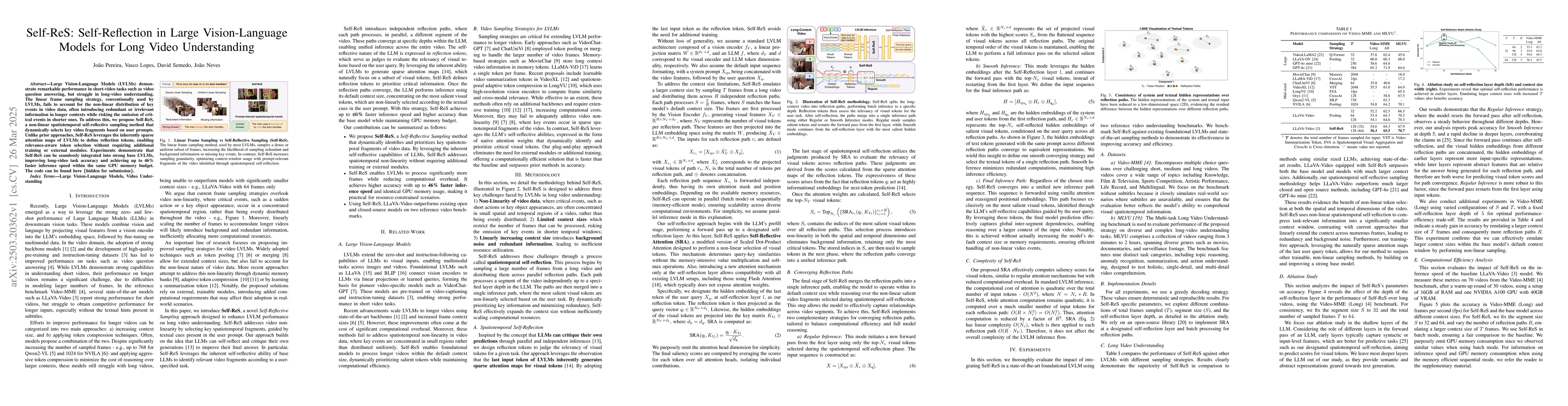 Thumbnail for Self-ReS: Self-Reflection in Large Vision-Language Models for Long Video
  Understanding